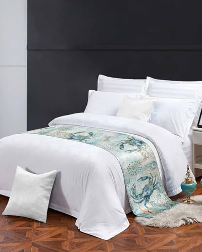 Sabolny Nautical Crab Bed Runner Scarf King Size