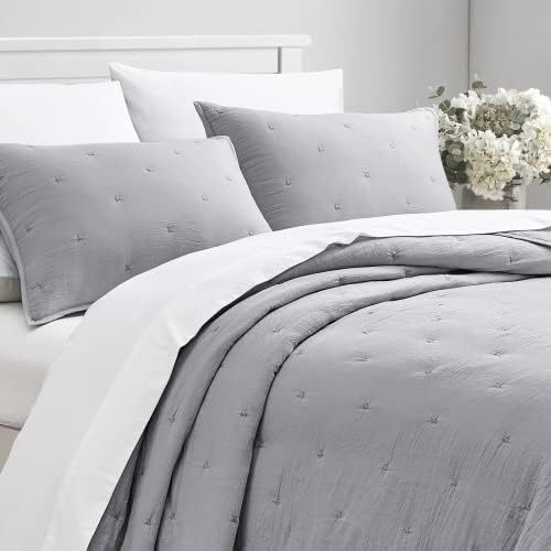 BOURINA 3-Piece Oversized King Quilt Set with Star Embroidery 1