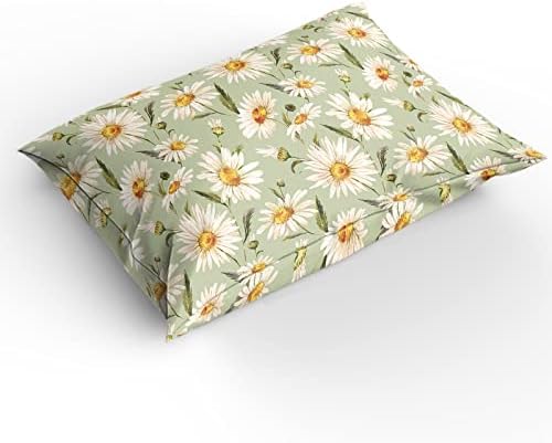 OComster California King Duvet Cover Set with Daisy Flower Pattern