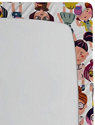 Ambesonne Girls Sheet with Cartoon Smartphones Design