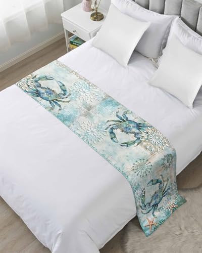 Sabolny Nautical Crab Bed Runner Scarf King Size