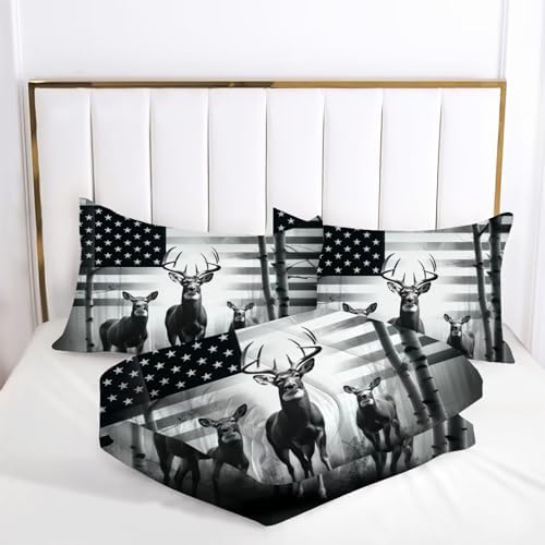 Kxry USA Flag Comforter Set Twin Size Quilt