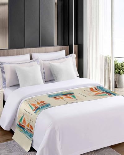 Homechoid Nautical Boat Bed Runner for Twin Size Bed