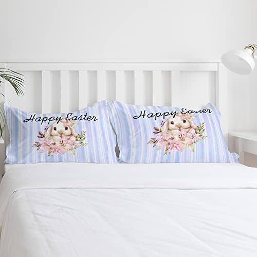 OComster California King Duvet Cover Set with Bunny Pattern
