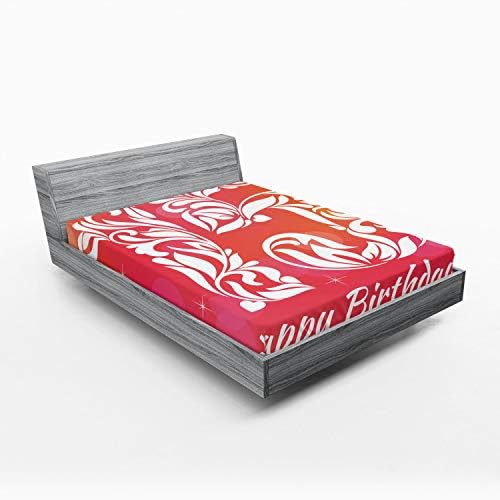 Ambesonne 15th Birthday Fitted Sheet with Floral Design