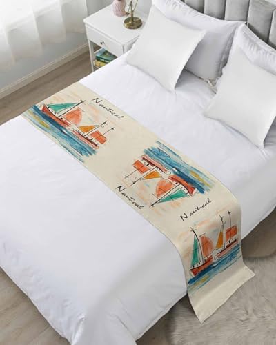 Homechoid Nautical Boat Bed Runner for Twin Size Bed