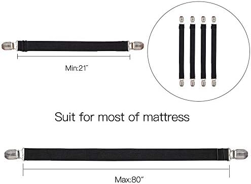 Goodtimes Adjustable Bed Sheet Clips 21-80 Heavy Duty Stretch Fasteners