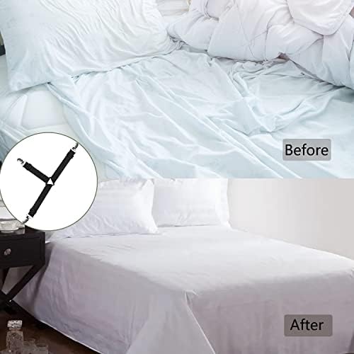 Resdenio 4Pcs Adjustable Elastic Sheet Fasteners
