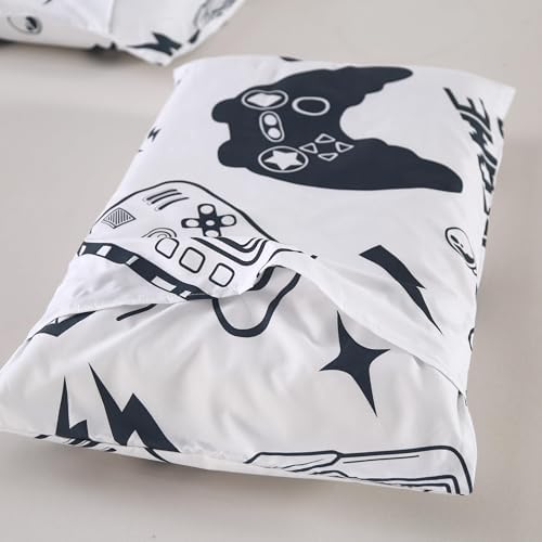 SDIII White Gamer Duvet Cover Set Twin with Pillowcases