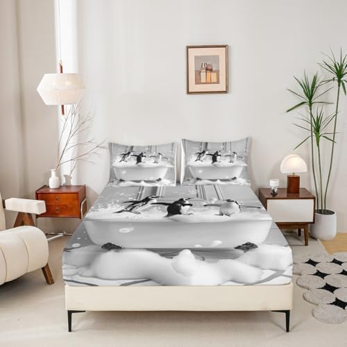 Manfei Cute Penguin Bedding Set Twin Size 1