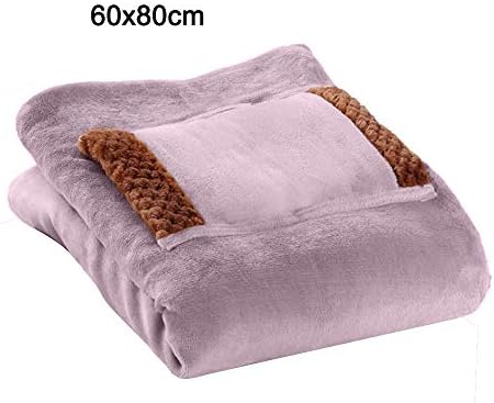 MSUIINT USB Flannel Heated Blanket with Hand Pocket - Purple