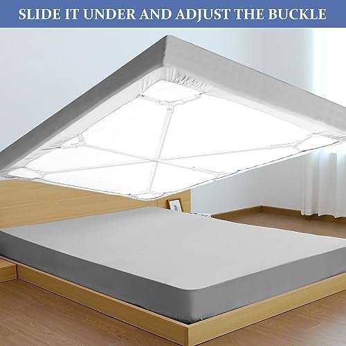 Tuyeabc Bed Sheet Straps 3 PCS Adjustable Crisscross Clips