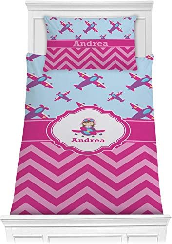 RNK Shops Personalized Airplane Theme Comforter Set Twin XL