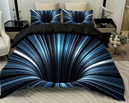 NTBED 3D Geometric Comforter Set for Kids Boys Teens Blue Twin