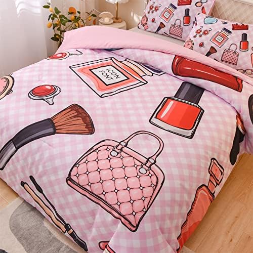 Aimuan Cosmetic Perfume Bag Lipstick Diva Pink Quilt Set 3 Pcs