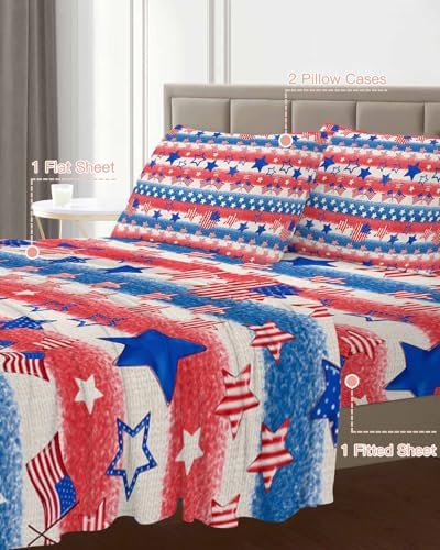 Boanket 4th of July King Sheet Set 4 Piece