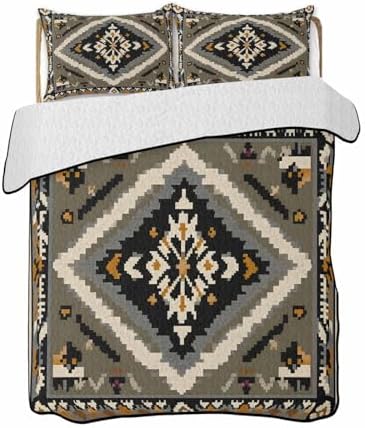 Chucoco Twin XL Quilt Bedding Set with 3 Piece Abstract Pattern
