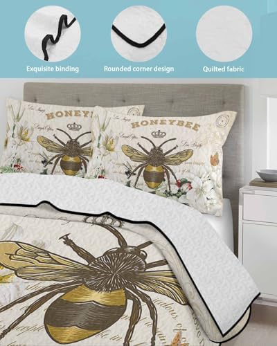 Chucoco Twin XL Quilt Bedding Set with Pillow Shams