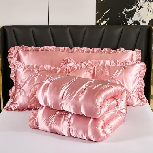 Bedbay Pink Satin Comforter Set 4 Pcs Luxury