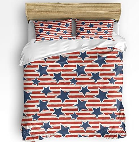 OComster 4th of July California King Quilt Set
