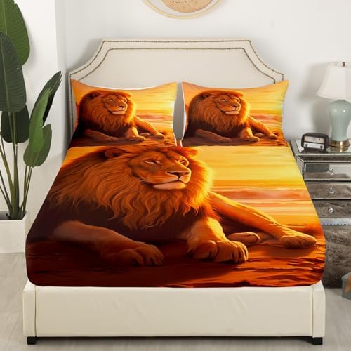 Feelyou 3D Lion Bedding Set for Kids Boy Girl
