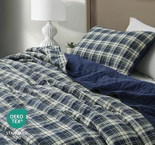 Chezmoi Collection Chad 3-Piece Plaid Quilt Set