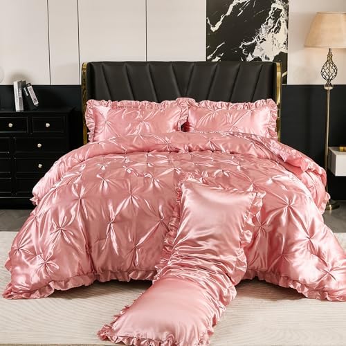 Bedbay Pink Satin Comforter Set 4 Pcs Luxury