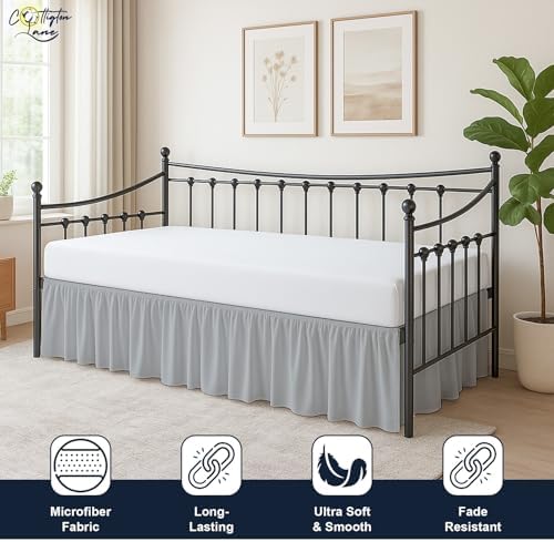 Cottington Lane Daybed Skirt Twin Light Grey 18 Inch Drop
