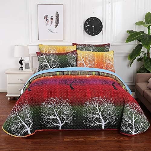Swanson Beddings Rainbow Tree Quilt Set Queen 1