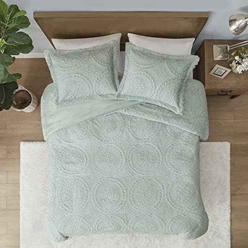 Madison Park Arya Plush Comforter Set Aqua 2 Piece 1