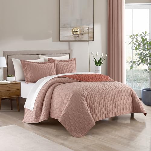 Chic Home Nyla 3 Piece King Size Quilt Set - Brick Red