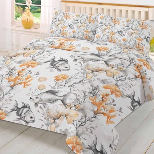 3-Piece Queen Duvet Cover Set with Zipper and Pillowcases