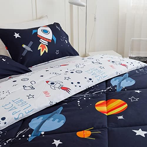RYNGHIPY Space Rocket Comforter Set Twin Size