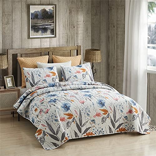 JML Boho Floral King Size Quilt Set 3-Piece