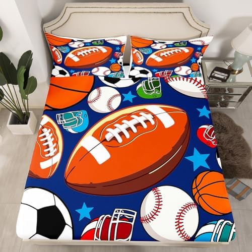 Erosebridal Soccer Bed Sheets Twin Set