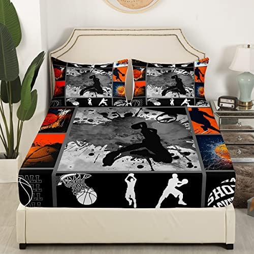 Erosebridal Water Fire Basketball Bed Sheets Twin Set 1