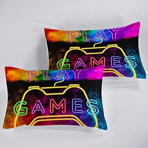 AILONEN Gamer Fitted Sheet Set Twin XL for Kids