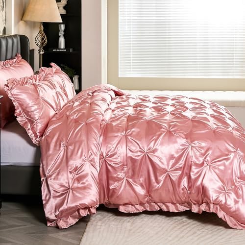 Bedbay Pink Satin Comforter Set 4 Pcs Luxury