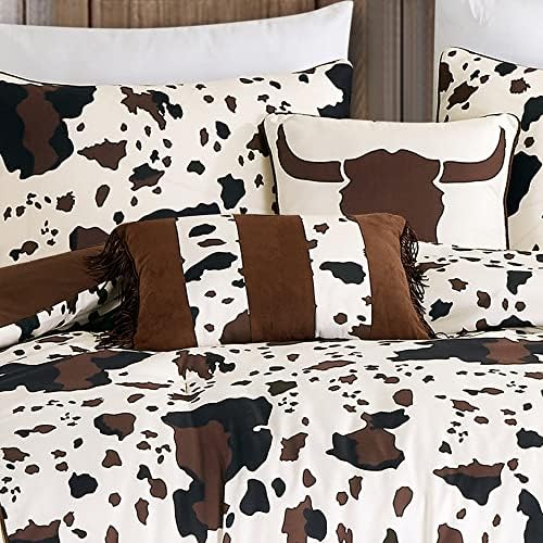 Linen Mart Rustic Cowhide Comforter Set Twin