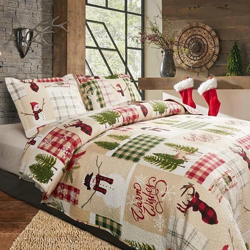 Jessy Home Christmas Quilt Set Twin Size