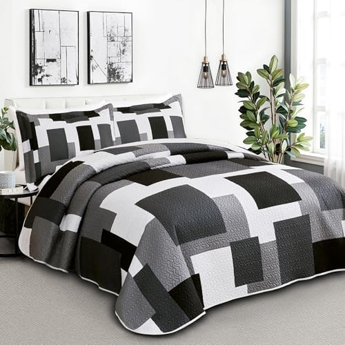 Tyrot Modern Geometric Quilt Set 3 Piece King Size
