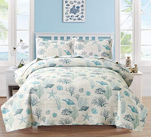 Hailea Ocean Quilt Set King Size Coastal Bedding