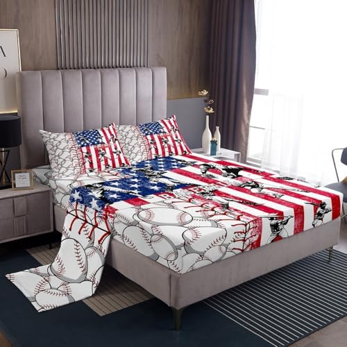 Erosebridal Baseball Bat Sheet Set Red White USA Flag 1