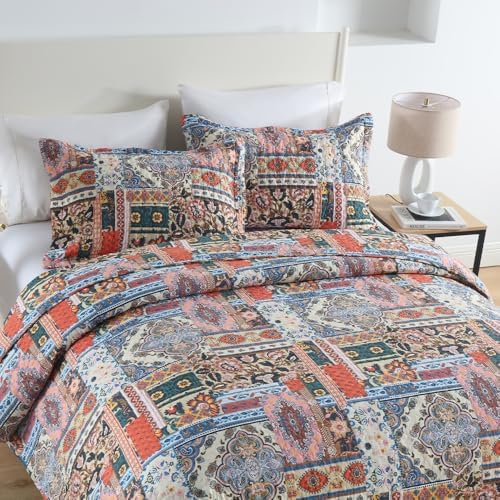 VISIMISI Cotton Reversible Quilt Set King Size 1