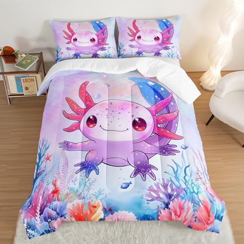 Cute Axolotl Bedding Set Twin Size