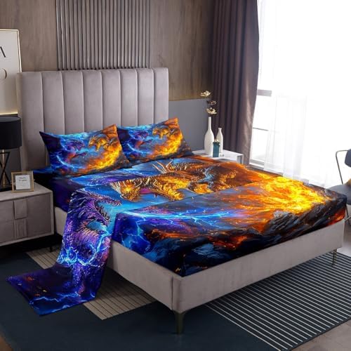 Erosebridal Monster Sheet Set with Dragon Print