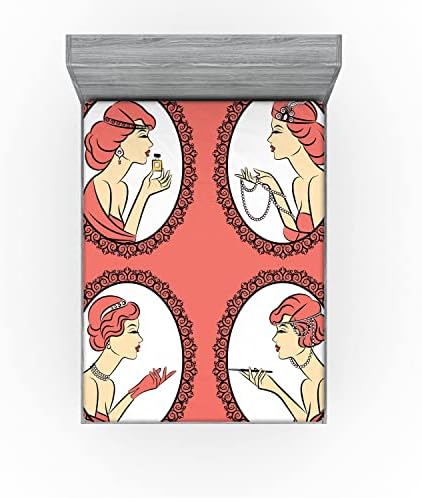 Ambesonne Vintage Woman Fitted Sheet Set