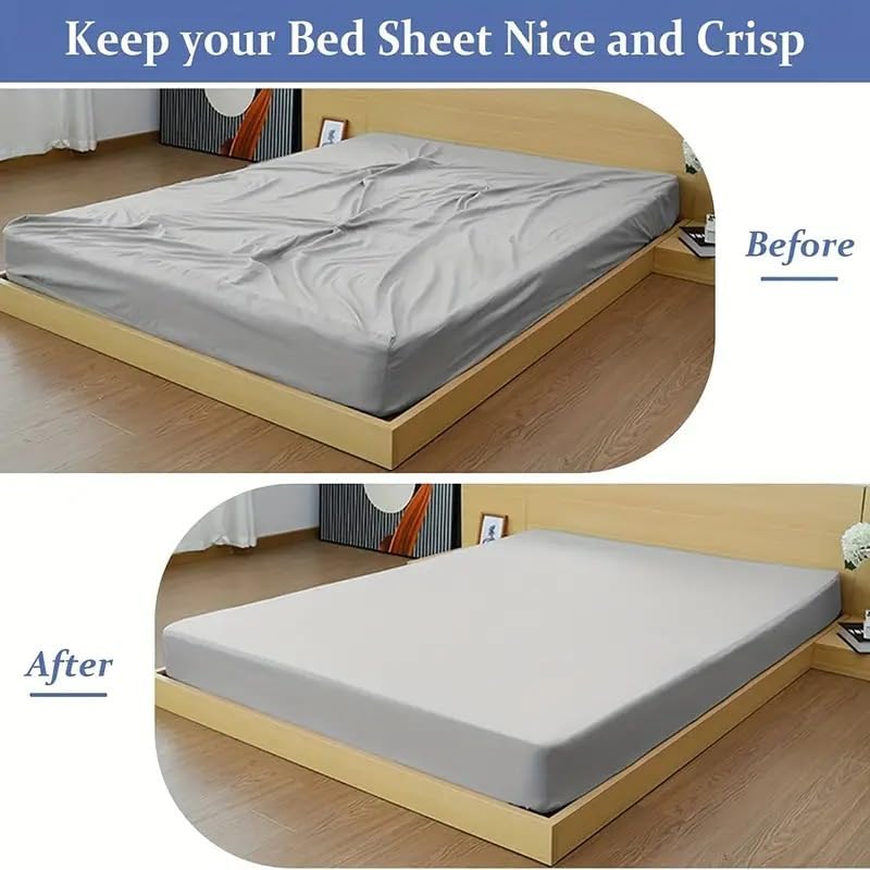 12PCS Adjustable Bed Sheet Fasteners with 2 Buttons - Black