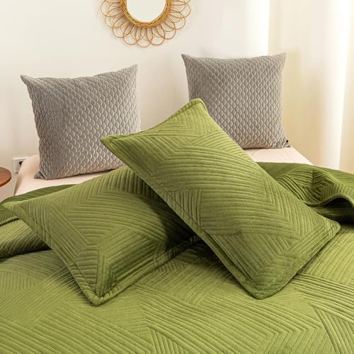 JiaPoem Quilt Set Bedspread - Lightweight Microfiber Coin Pattern 3 Piece
