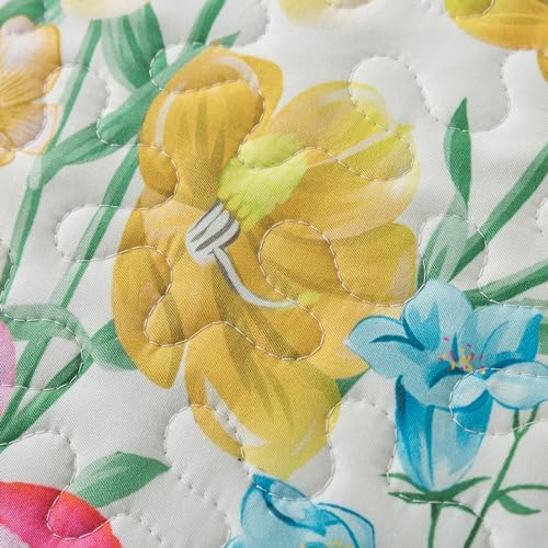 NEWLAKE Dreamy Flowers Reversible Quilt Set King Size